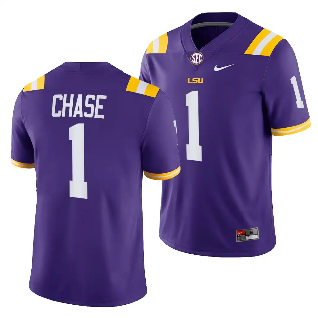 Men's LSU Tigers Chase Ja'Marr #1 NFL Purple Alumni NCAA Football Jersey